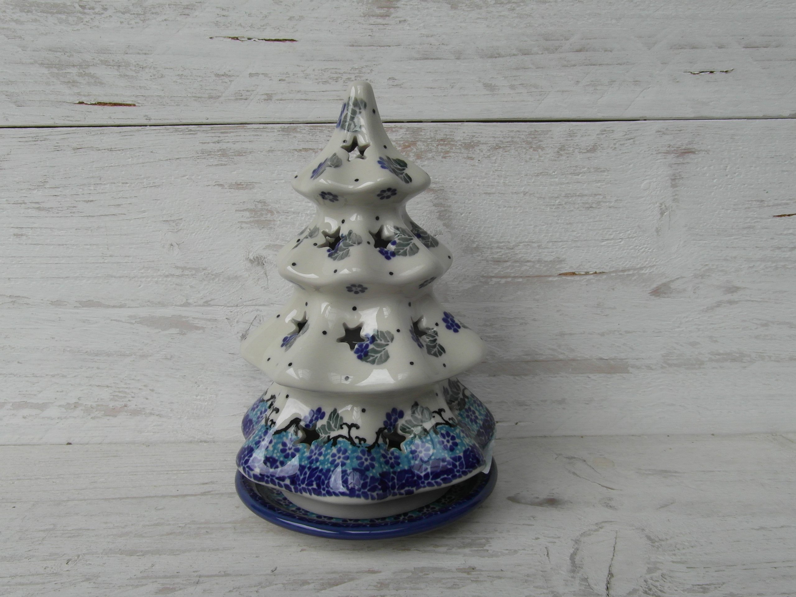 513 Waxinelicht/Kerstboom M 2215X 17,5cm hoog | Beautiful Blue